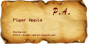 Piger Appia névjegykártya